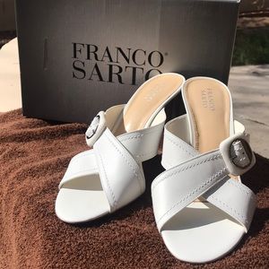 Franco Sarto White Sandal Heels